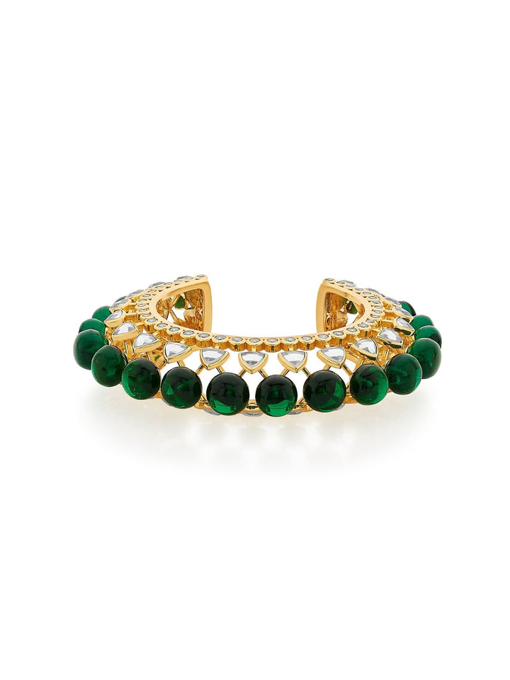Ruhaniyat Green Hydro Mirror & CZ Statement Cuff