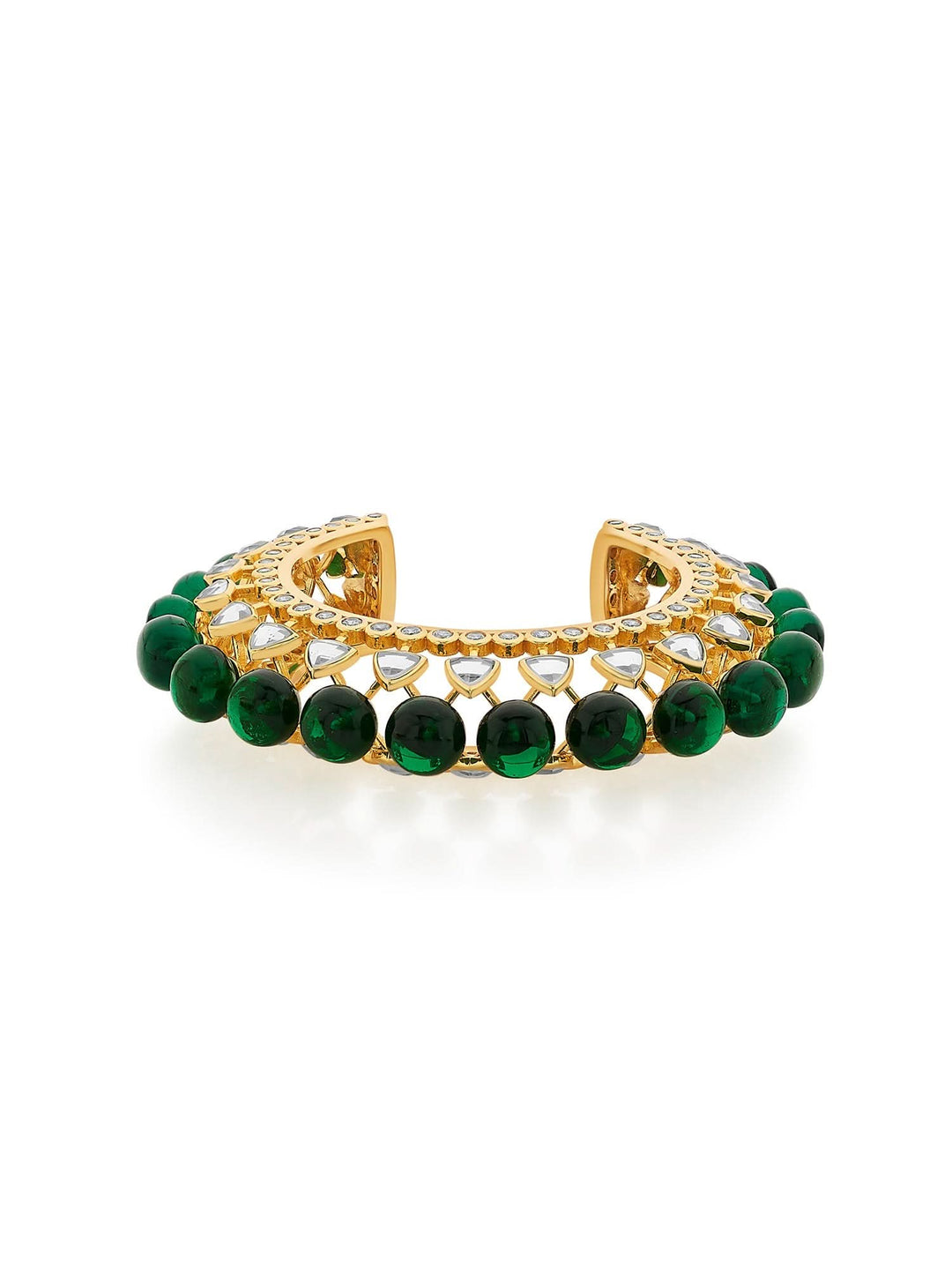 Ruhaniyat Green Hydro Mirror & CZ Statement Cuff