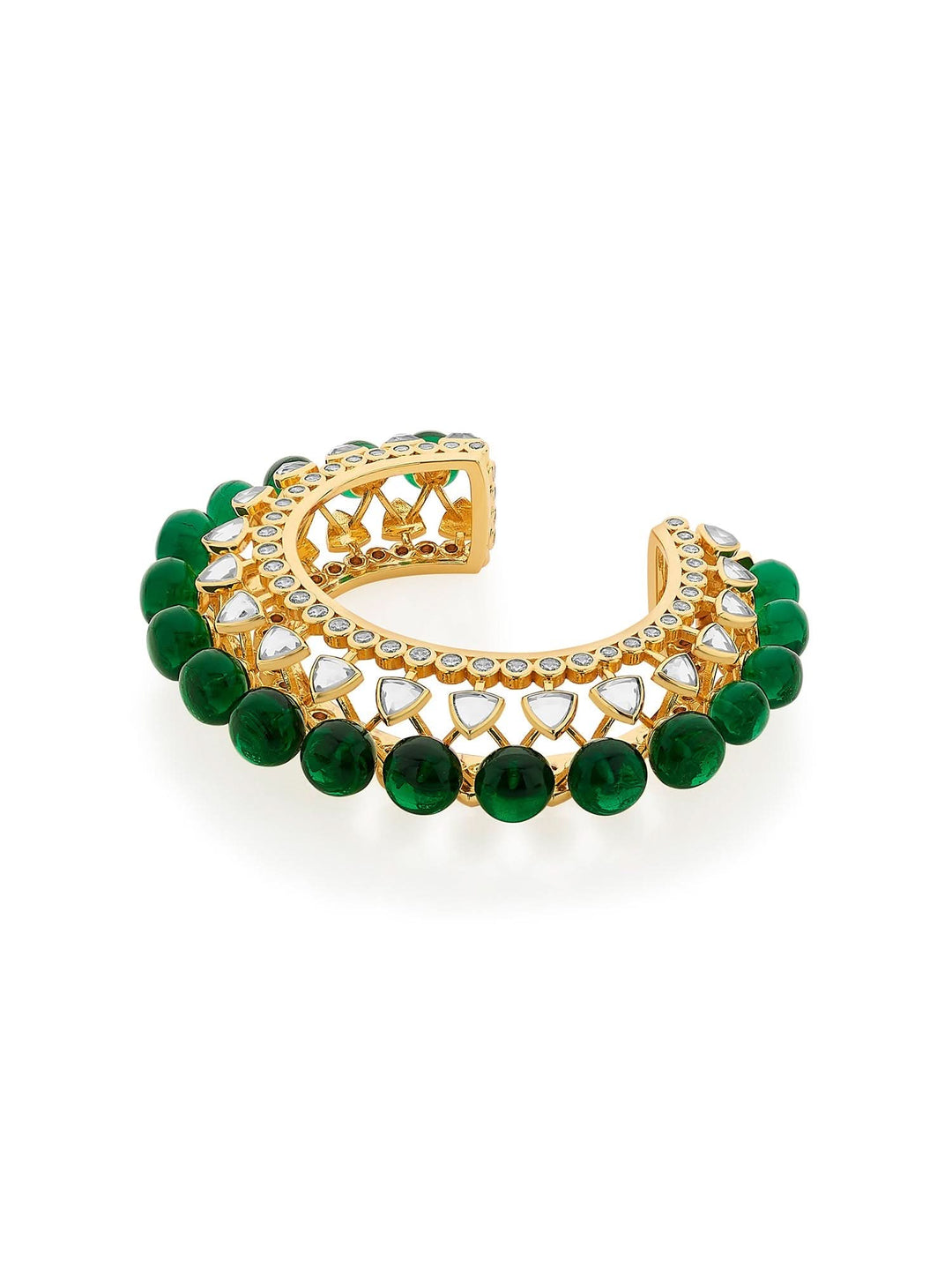 Ruhaniyat Green Hydro Mirror & CZ Statement Cuff