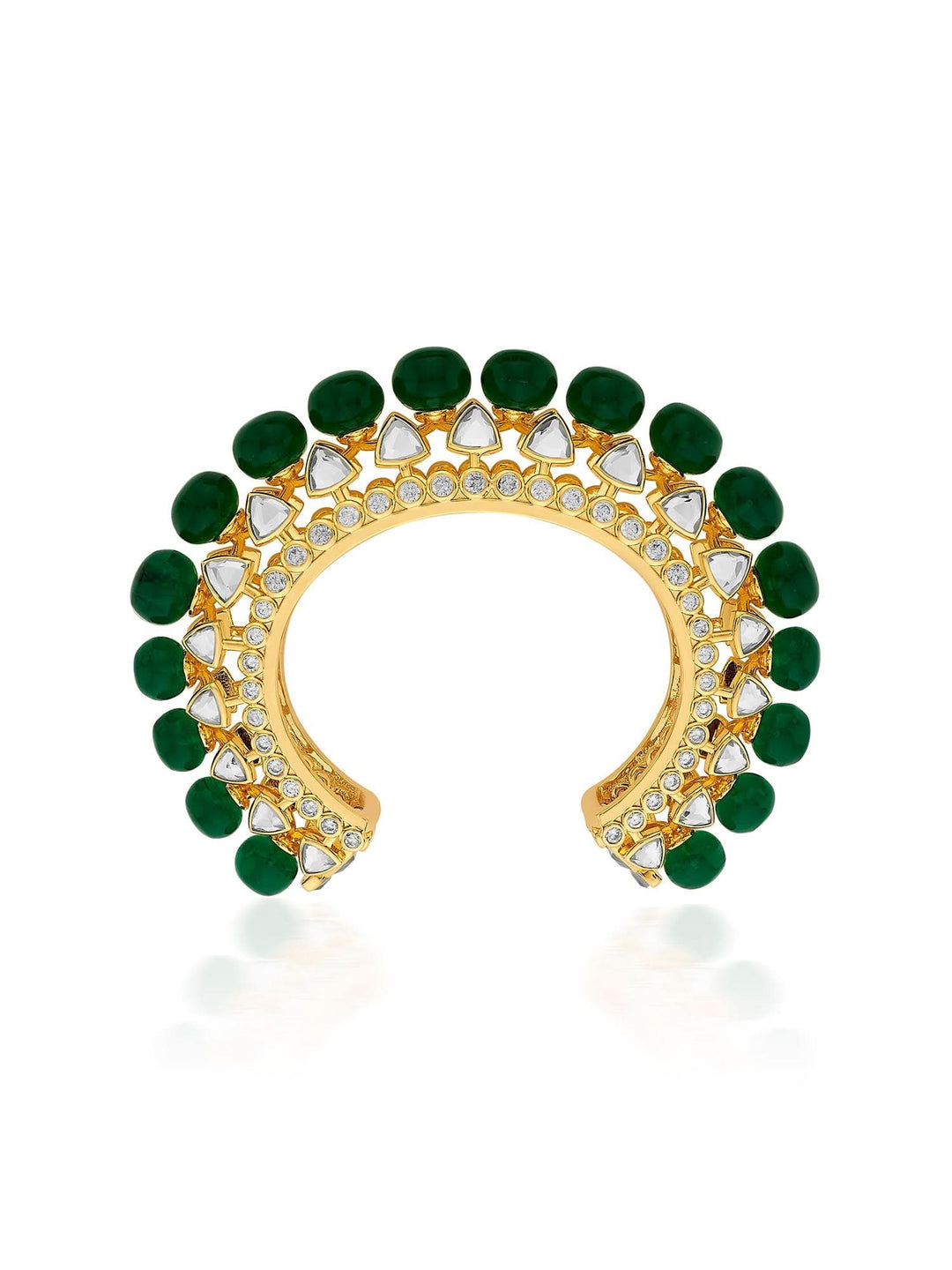 Ruhaniyat Green Hydro Mirror & CZ Statement Cuff