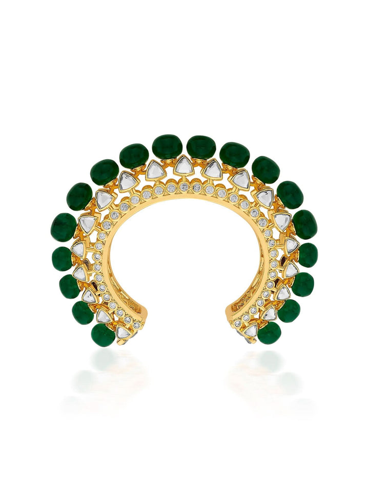 Ruhaniyat Green Hydro Mirror & CZ Statement Cuff