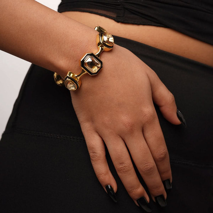 Radhika Madan Bling Multi-Crystal Bezel Cuff