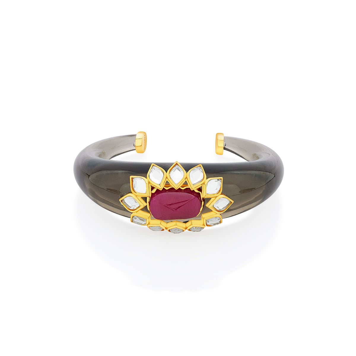 Begum Haute Pink Resin Cuff - Isharya | Modern Indian Jewelry