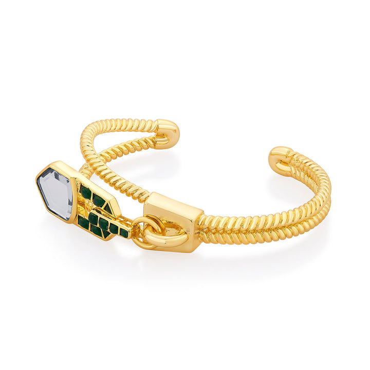 Flash Hydro Emerald Zip Cuff - Isharya | Modern Indian Jewelry