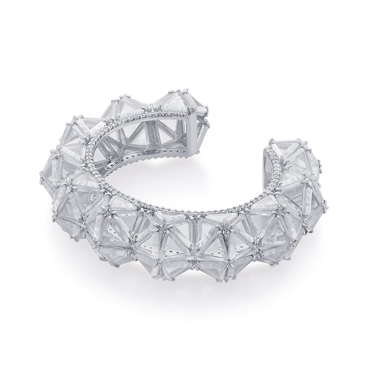 Louvre 925 Silver Rève Crystal Cuff - Isharya | Modern Indian Jewelry