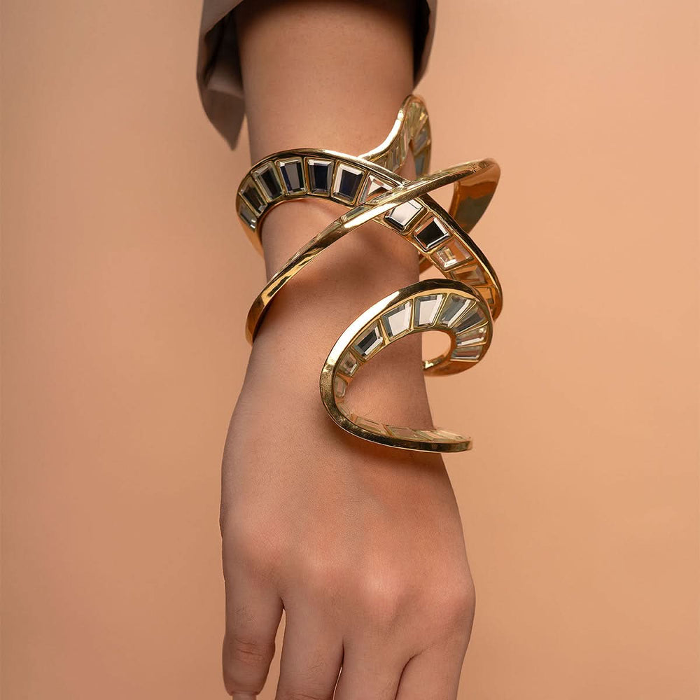 Dazzle Mirror Statement Coil Cuff