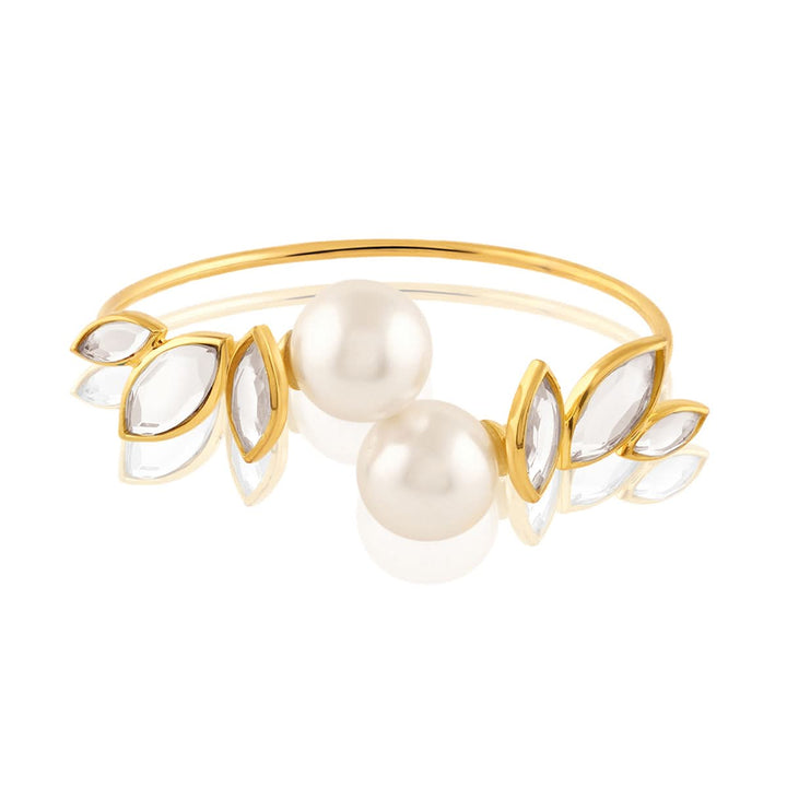 Marquise Mirror Pearl Open Cuff 