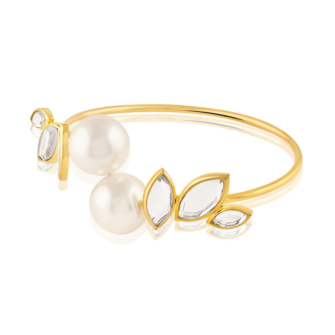 Marquise Mirror Pearl Open Cuff 