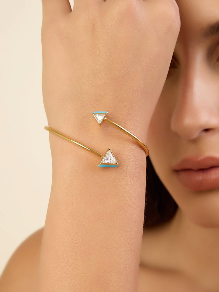 Blue Triangles Cuff