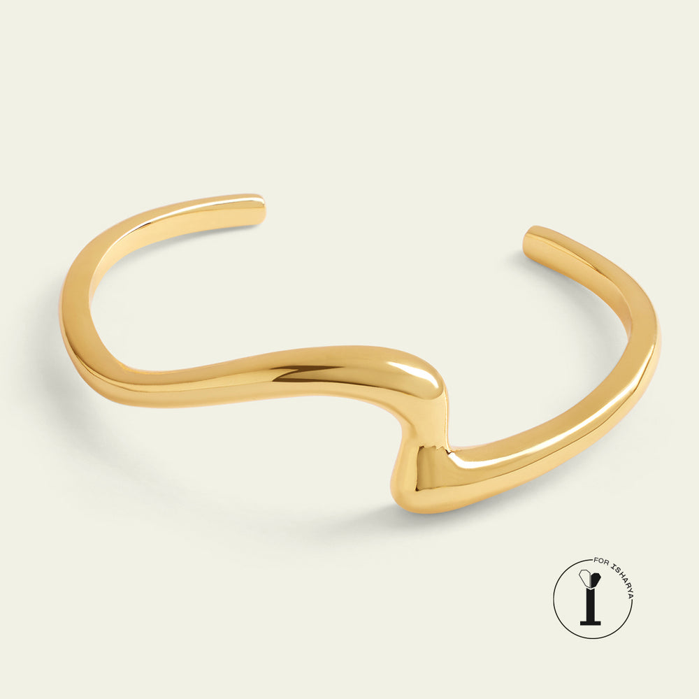 Gold Slither Wave Cuff