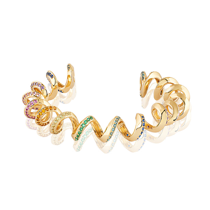 Rainbow Spiral Cuff Bracelet