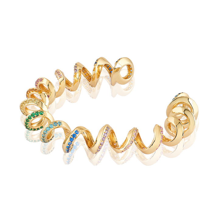 Rainbow Spiral Cuff Bracelet