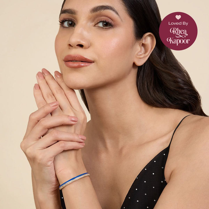 Navy Disco Cuff Bracelet 