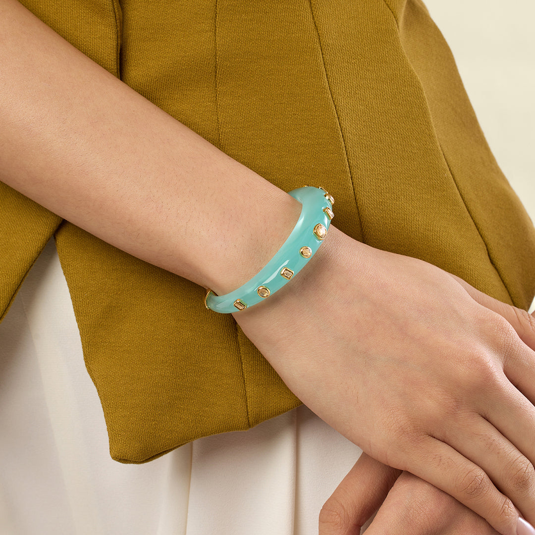 Turquoise Resin Slim Cuff