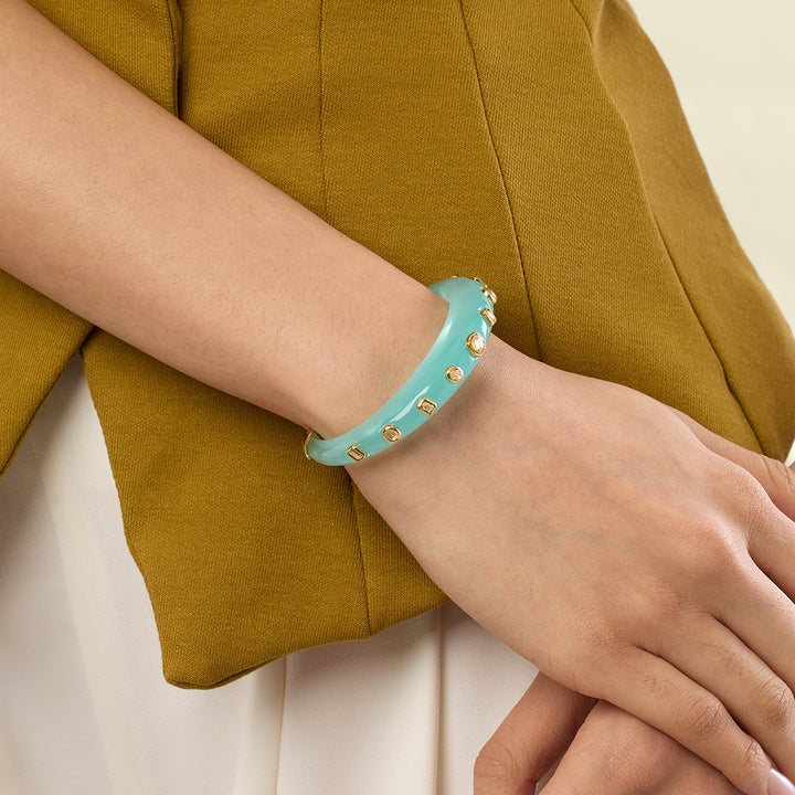 Turquoise Resin Slim Cuff