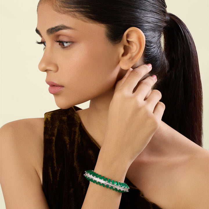 Daphne Emerald Cuff Bracelet