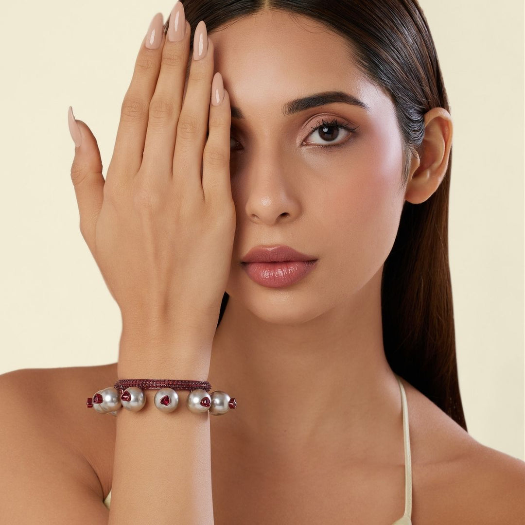 Regency Pearl Ruby Cuff