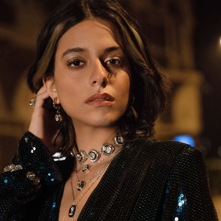 Kalki Bougie Crystal Layered Necklace