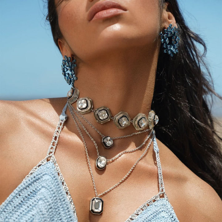 Kalki Bougie Crystal Layered Necklace