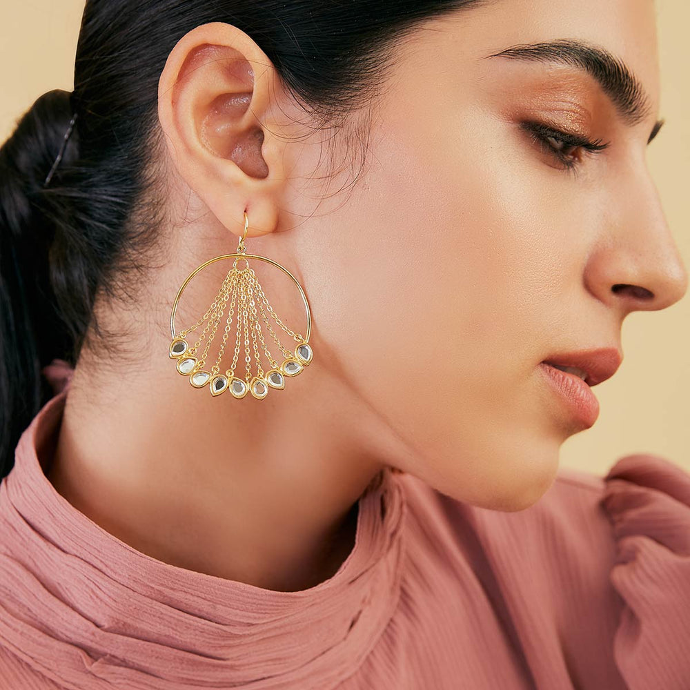 Mirror Chain  Waterfall Earrings - Isharya | Modern Indian Jewelry