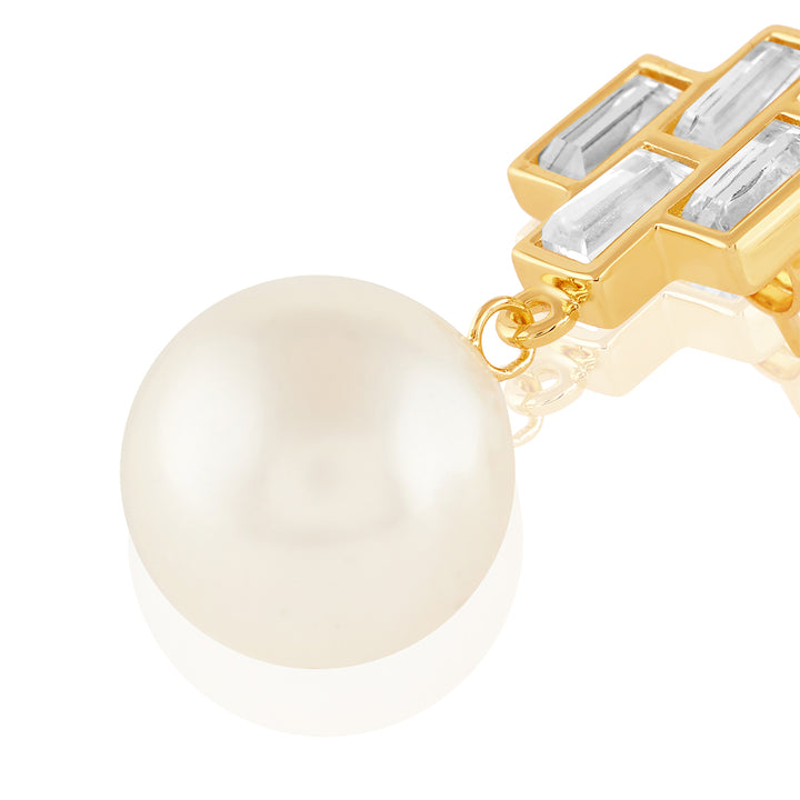 Prism Mirror Pearl Drop Earring