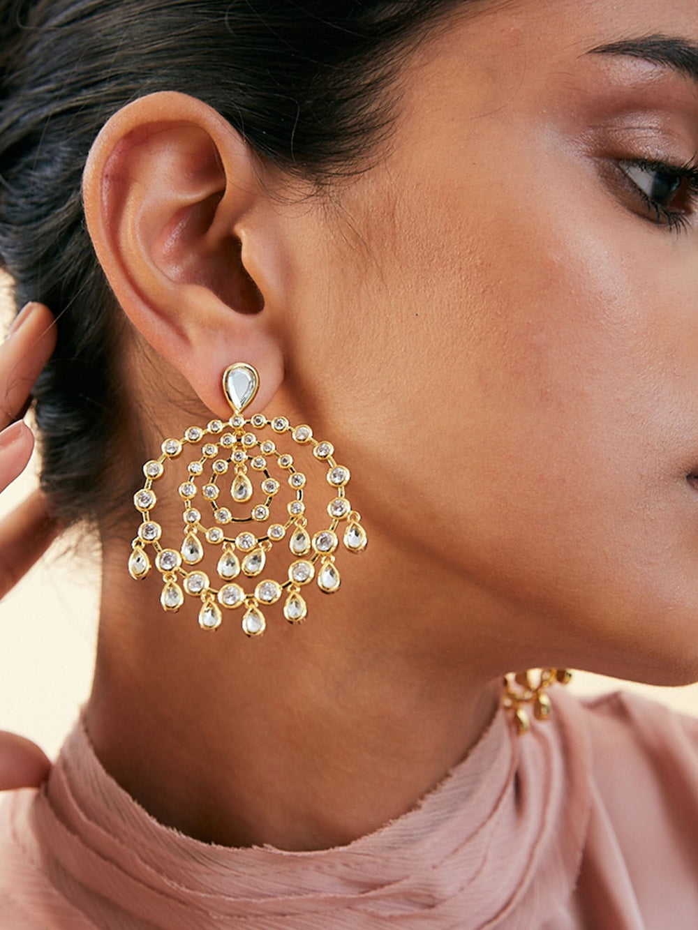 Pyramid Gold Mirror Allure Earring