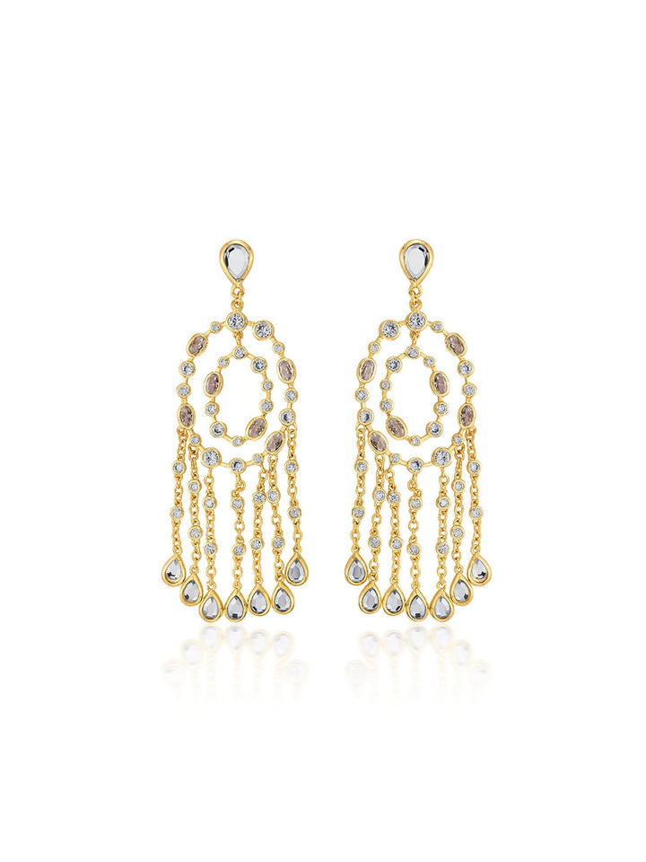 Paradise Dew Oval Chandelier Statement Earrings