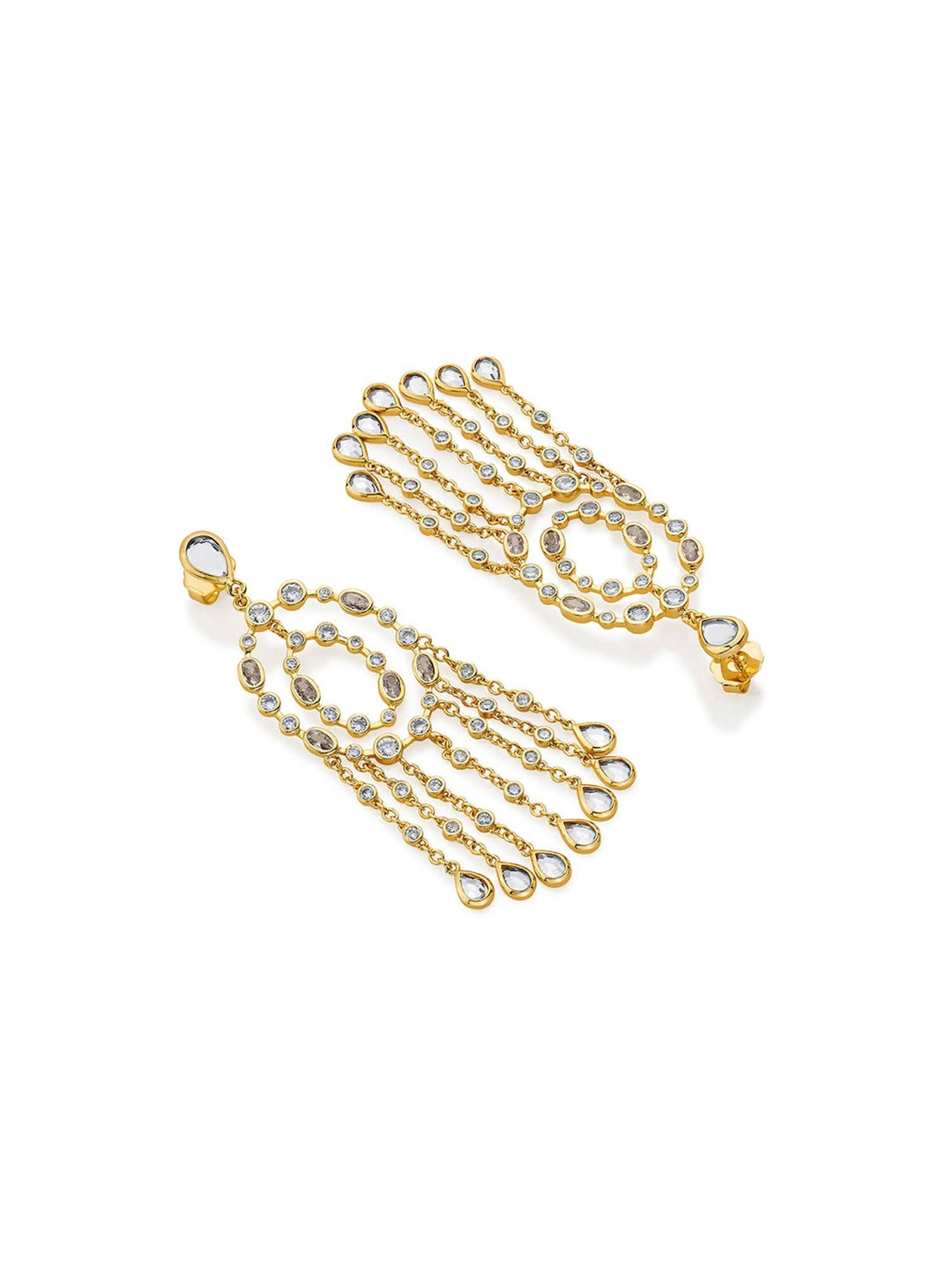Paradise Dew Oval Chandelier Statement Earrings