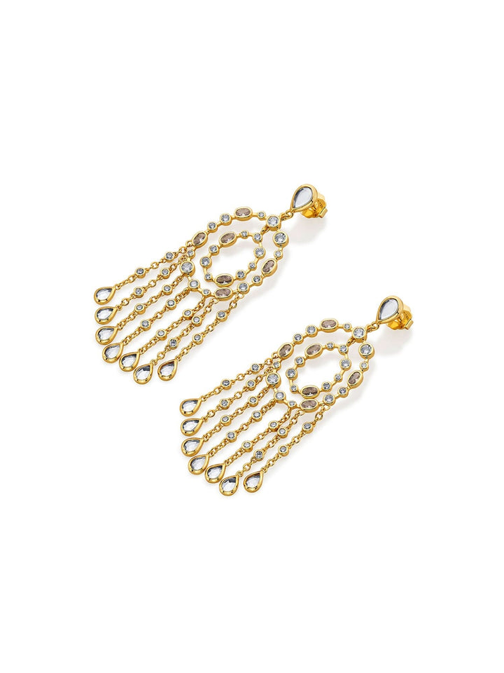 Paradise Dew Oval Chandelier Statement Earrings