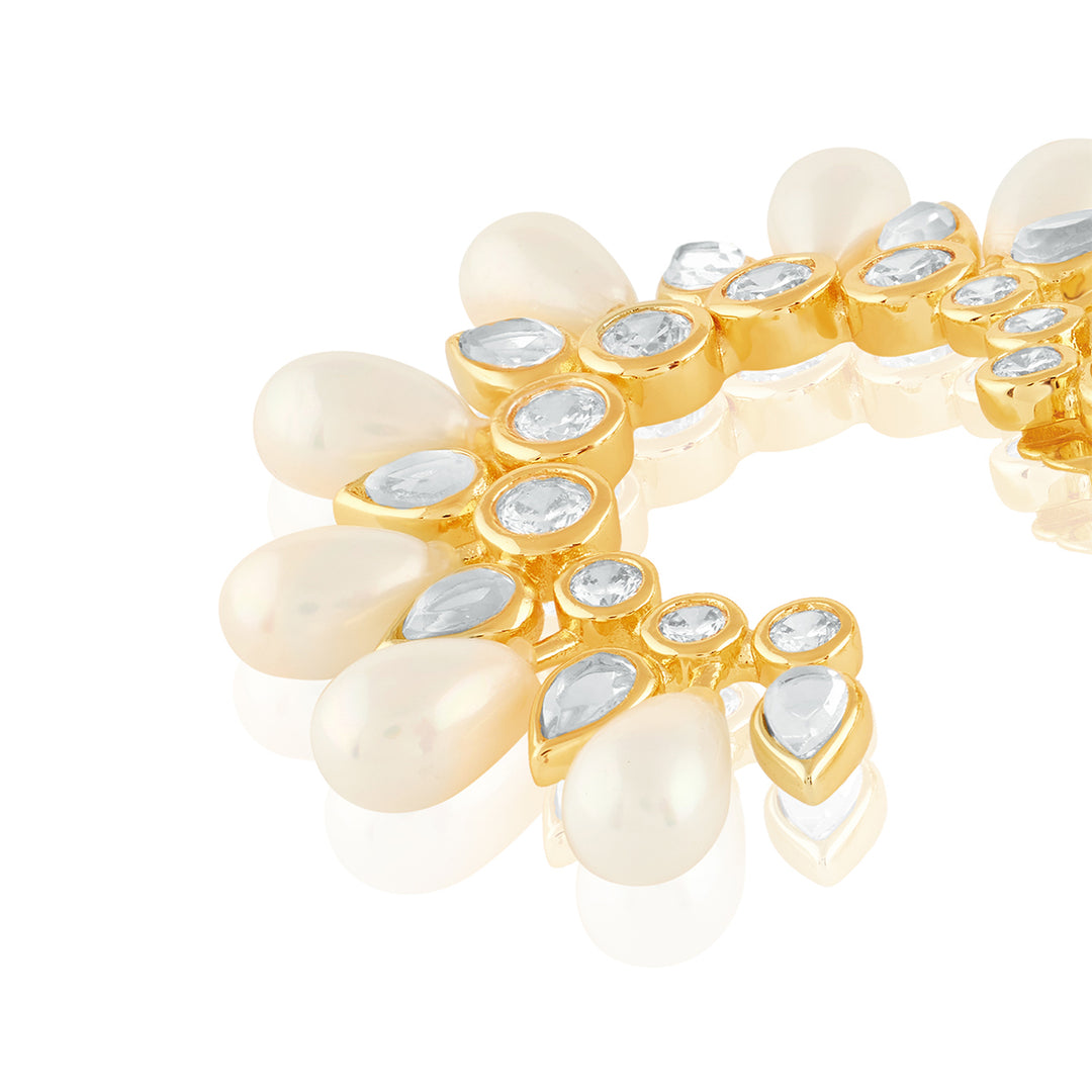 Paradise Dew Pearl Hoop Earrings