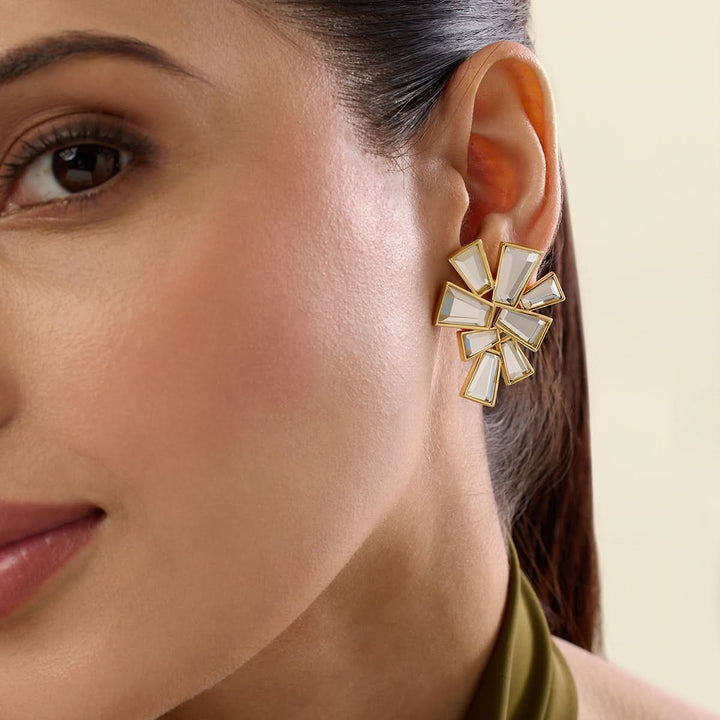 Angel Dust Baguette Mirror Stud Earring