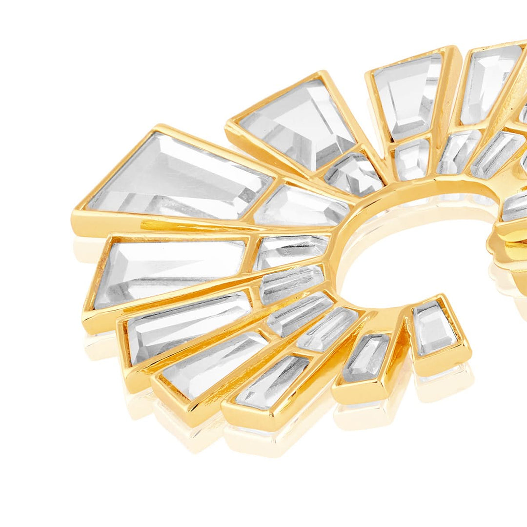 Angel Dust Baguette Mirror Orange Peal Earring