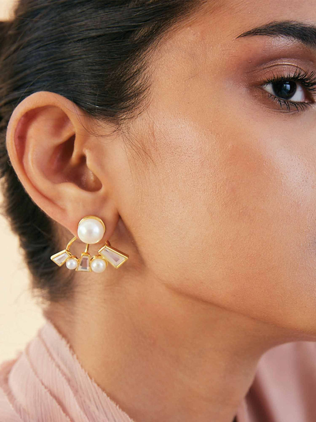 Angel Dust Baguette Mirror Front-Back Earrings