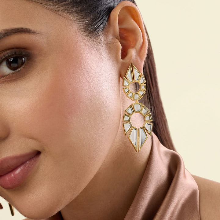Bombay Deco Statement Mirror Earrings