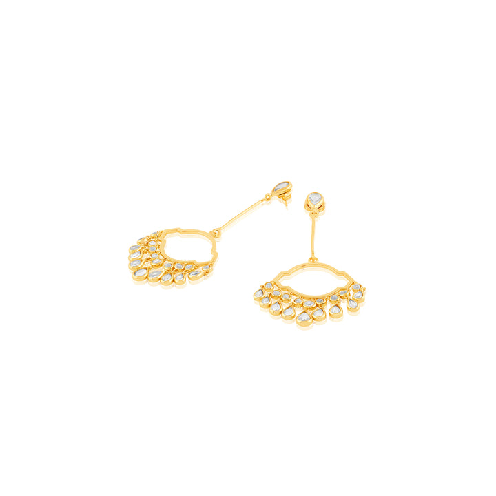 Decadence Decoded Mirror Long Chandelier Earrings In Gold
