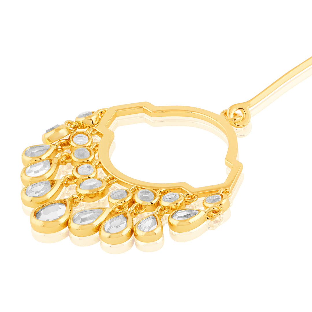 Decadence Decoded Mirror Long Chandelier Earrings In Gold