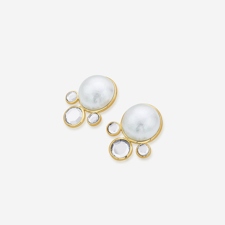 Ayaana Pearl & Surrounded Mirrors Stud