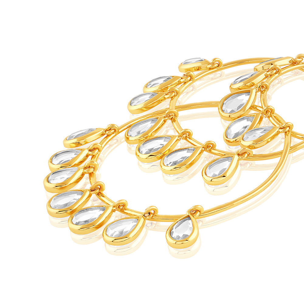 Ayaana Triple Hoop Mirror Earrings