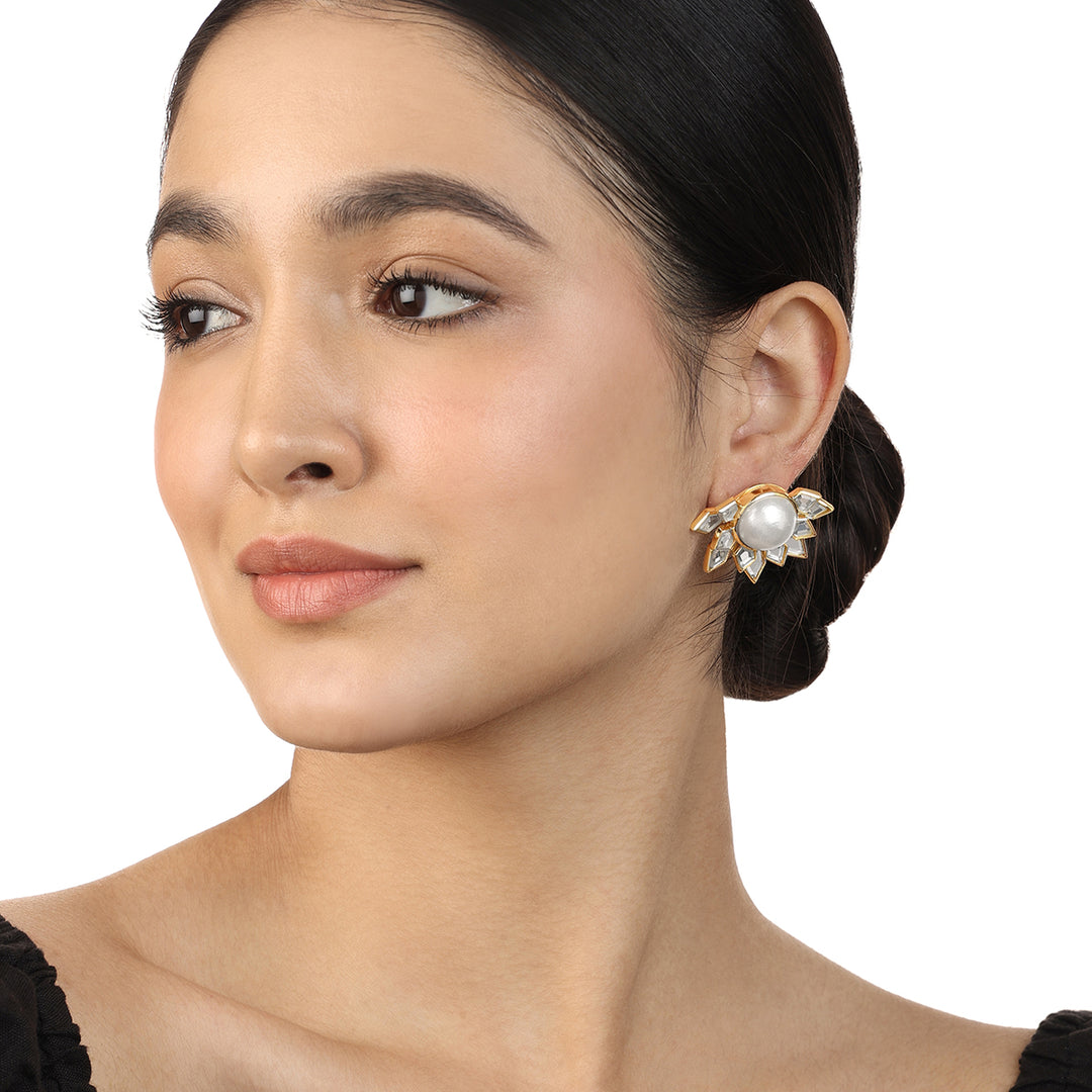 Flor Mirror Earrings - Isharya | Modern Indian Jewelry