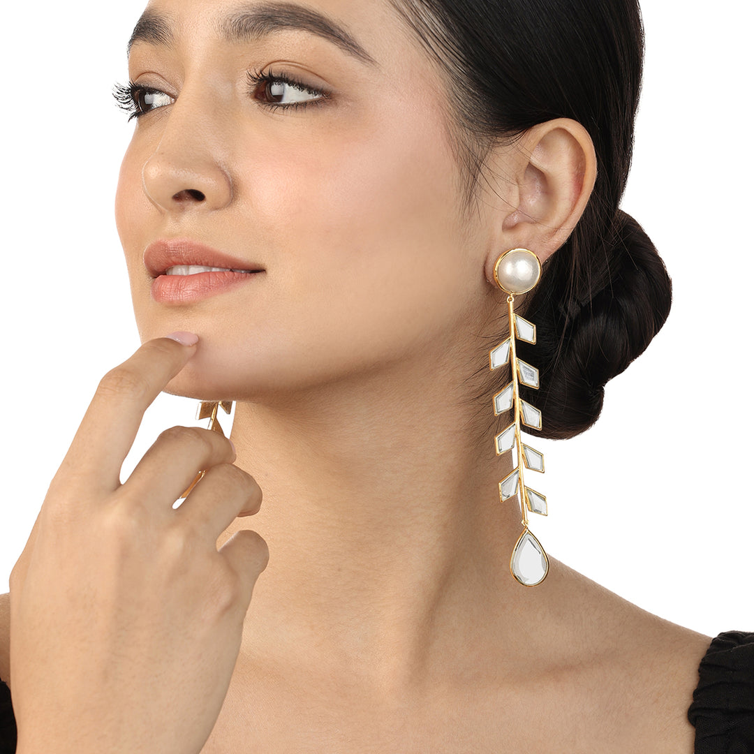 Flor Long Earring - Isharya | Modern Indian Jewelry