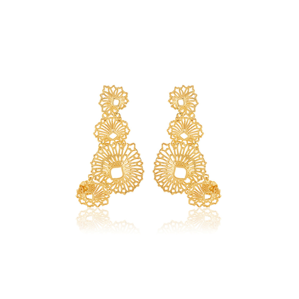 Gypsy Soul Leaf Cascading Statement Earrings
