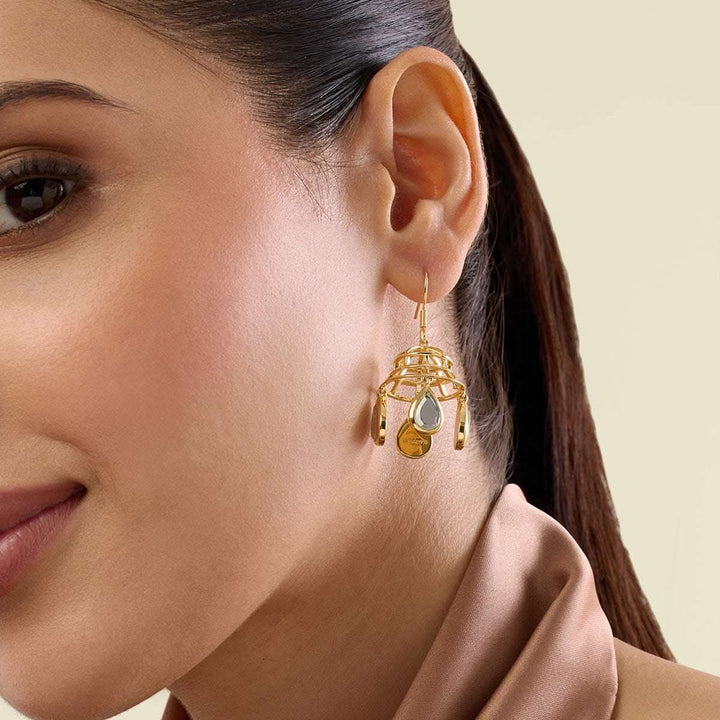 Ayaana Bell Mirror Dangling Earrings