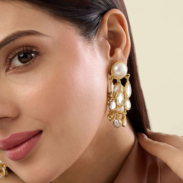 Limelight Layered Mirror Drop Earrings