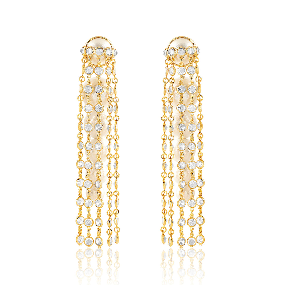 Limelight Pearl & Chain Long Earrings