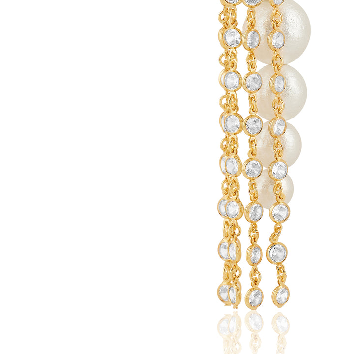 Limelight Pearl & Chain Long Earrings