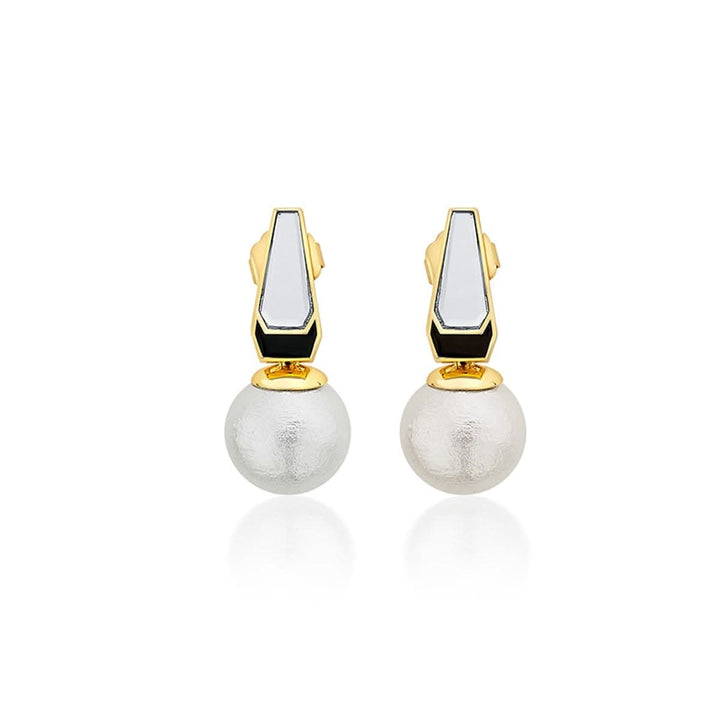 Ayaana Mirror and Pearl Libra Earring