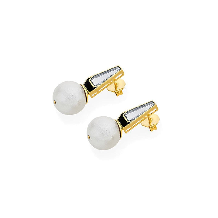 Ayaana Mirror and Pearl Libra Earring