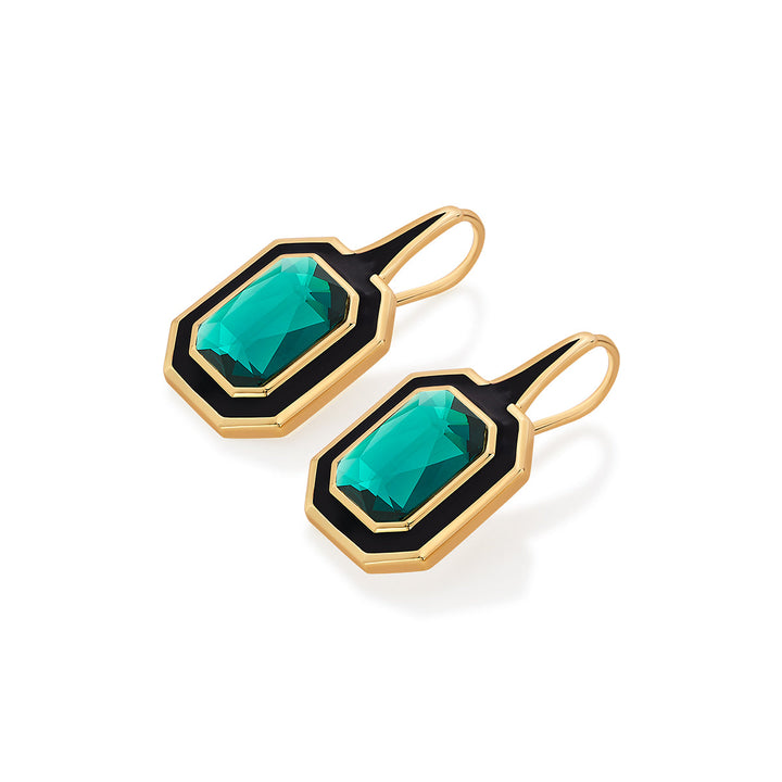 B-dazzle Green Crystal Drop Earrings - Isharya | Modern Indian Jewelry