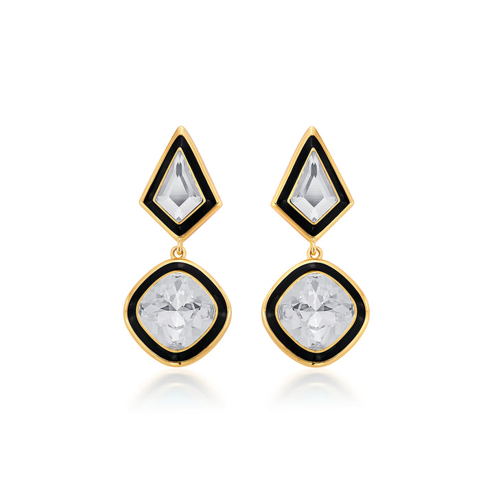 Bougie Duo Crystal Drop Earrings