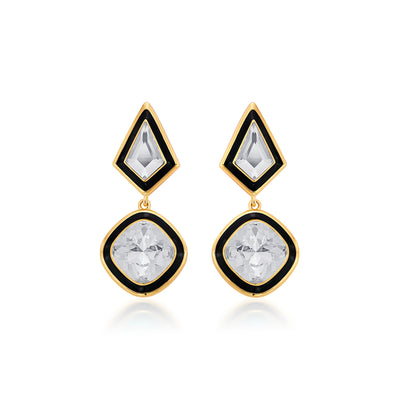 Bougie Duo Crystal Drop Earrings - Isharya | Modern Indian Jewelry
